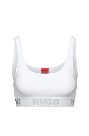 Bombažen bralette modrček z logo trakom