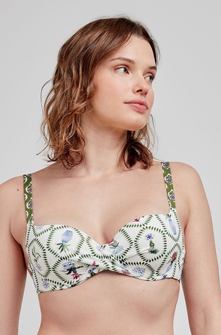 Full cup bikini top with floral print