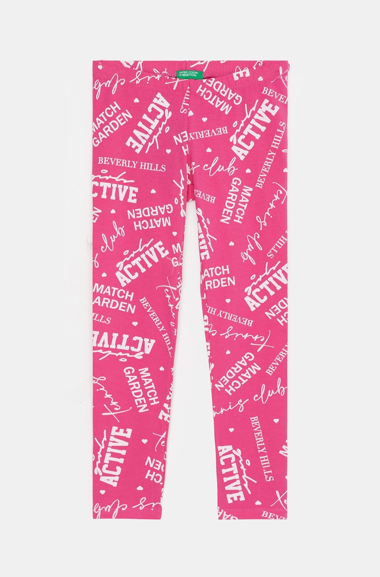 BENETTON Leggings with patterned print Pink 