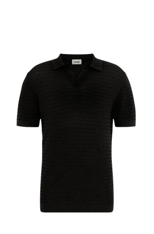 Strukturirano pletena bombažna polo majica