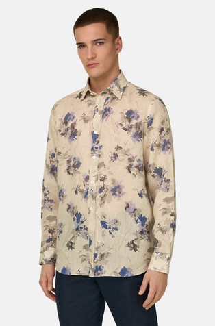 Regular Fit Floral Linen Shirt