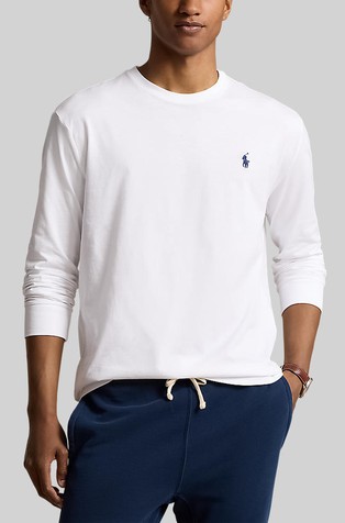 Classic fit bombažna majica z dolgimi rokavi