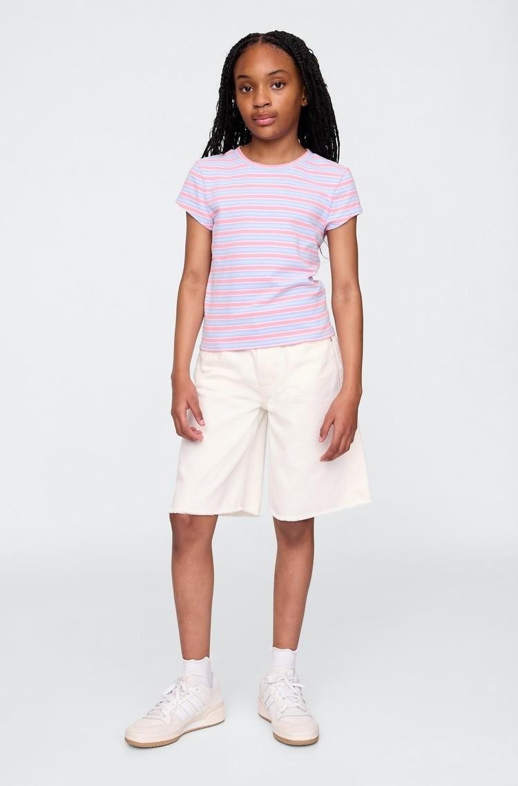 GAP Kids Mid Rise Longline Denim Shorts New Off White 