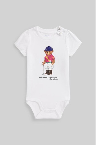 Polo Bear Cotton Jersey Bodysuit
