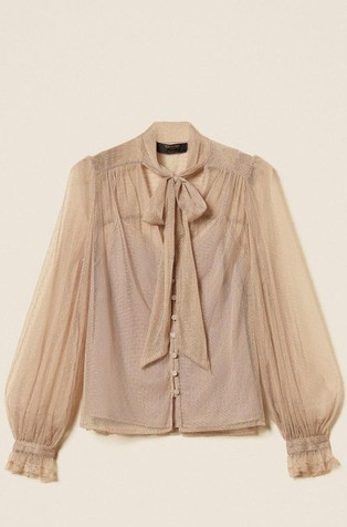 Tulle shirt with lurex