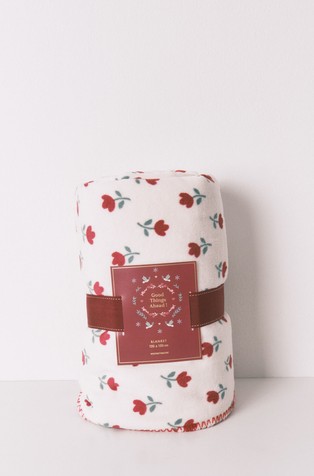 Floral print blanket