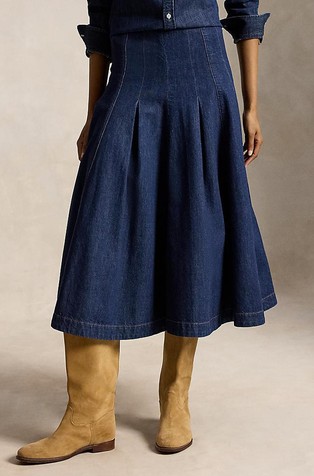 Zvončasto midi denim krilo