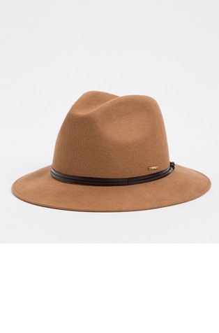 Wool fedora hat with contrast trim