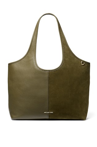 Henly Large Grained Leather and Suede Tote Bag