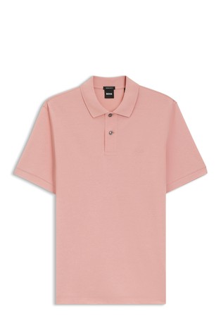 Short sleeved polo shirt in cotton piqué