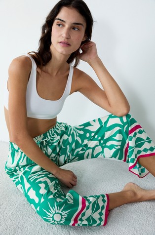 ETAM Faeza vzorčast spodnji del pižame Zelena - Green / White 4
