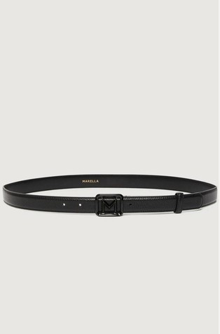 M-buckle leather belt