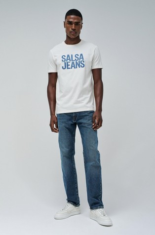 SALSA JEANS Logo majica s kratkimi rokavi Bela - White 4