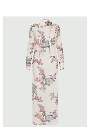 Stretch viscose dress with floral print