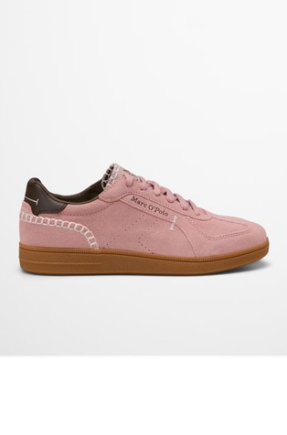 Suede sneakers with decorative seams