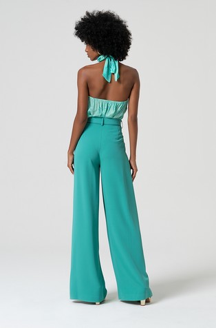 FRACOMINA Palazzo pant with high waist Turquoise 3