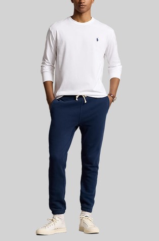 RALPH LAUREN Classic Fit Jersey Long-Sleeve T-Shirt White / Blue 3