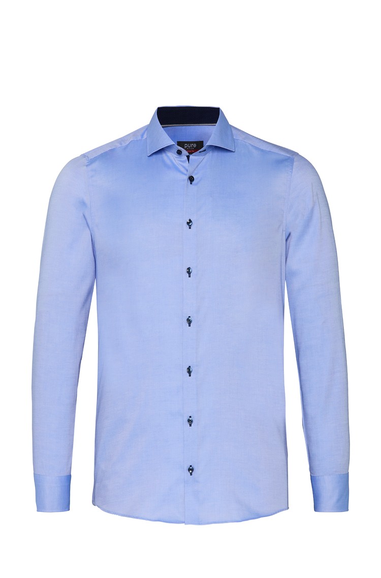 PURE H.TICO Slim fit City shirt with long sleeves Blue 