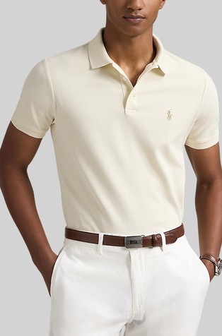 Custom slim fit raztegljiva polo majica z mrežasto strukturo