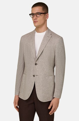 B Jersey suknjič iz teksturirane mešanice lana in bombaža