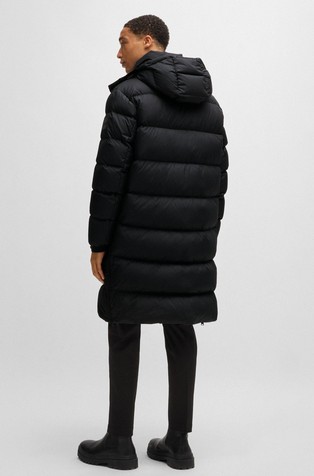 HUGO BOSS Vodoodbojna puhovka s snemljivo kapuco Črna - Black 3