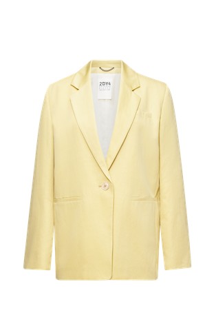 Linen-blend single-breasted blazer