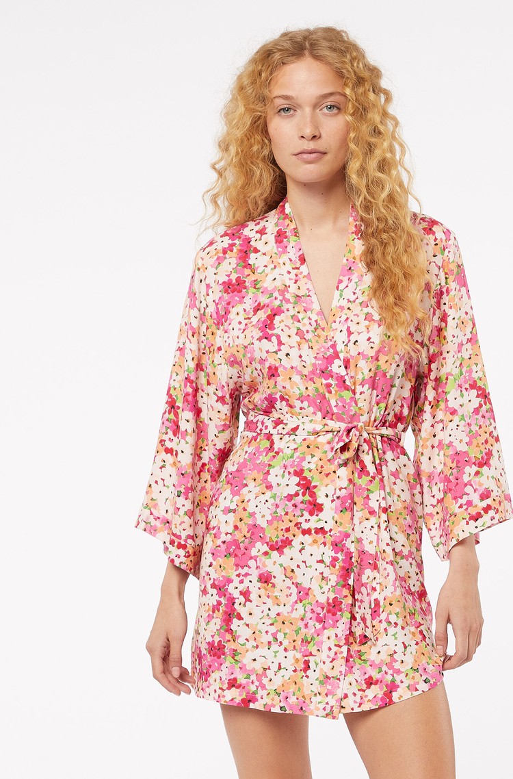 ETAM Gabbie vzorčasta jutranja halja Večbarvna - Dark Fuchsia 