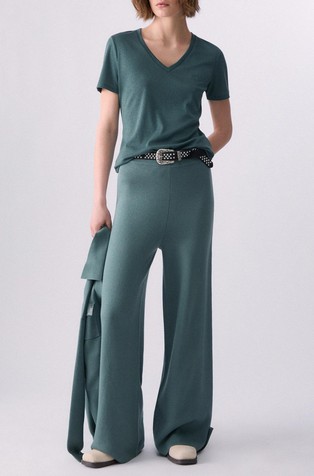 Majica z V-izrezom in svetlečimi lureks vlakni