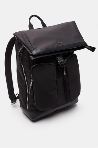 HUGO BOSS Multi-pocket roll-top backpack Black 3
