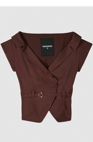 Suknjič s kratkimi rokavi in pasom