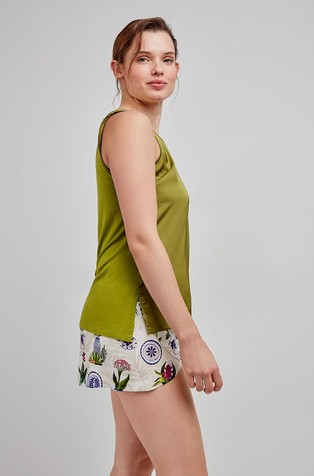 GISELA Floral print short pants in viscose Off-White Patterned 3