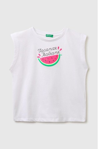 Majica brez rokavov z reliefnim potiskom