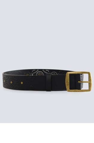 Perforated studded belt