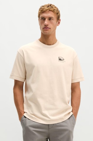 Oversized fit majica s kratkimi rokavi in potiskom na hrbtu