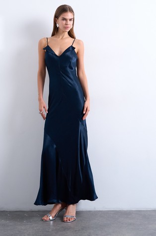 TSLOUISA dolga obleka iz viskoznega satena