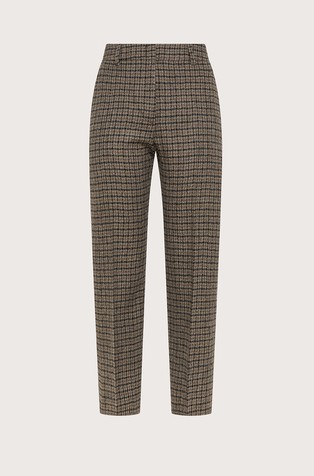 Pure wool checked trousers