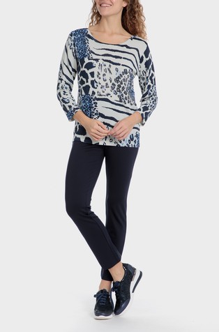 PUNT ROMA Viscose blend trousers Blue Navy 3