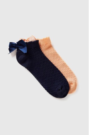 2pack of short socks with bow