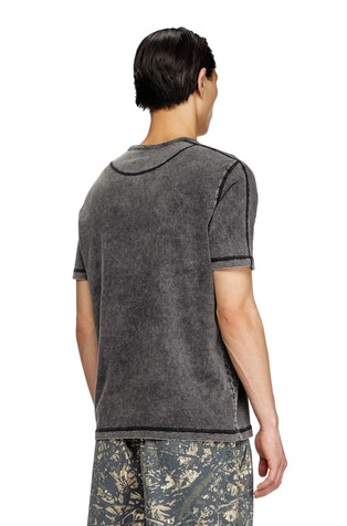 DIESEL Denim-look jersey T-shirt Black 2