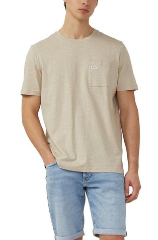 Majica iz strukturirane preje z prsnim žepom