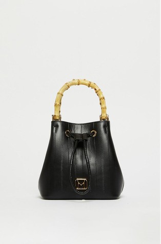 Mini hadbag with bamboo handles