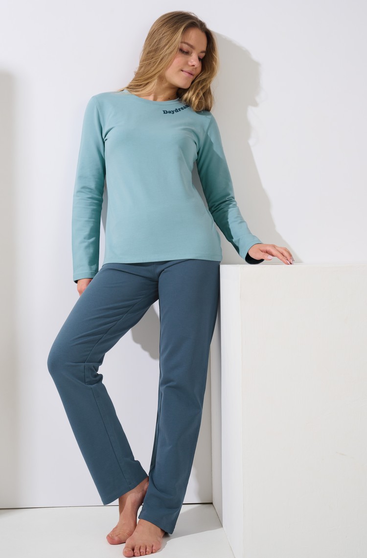 LISCA Delightful pižama z dolgimi rokavi Modra - Blue 