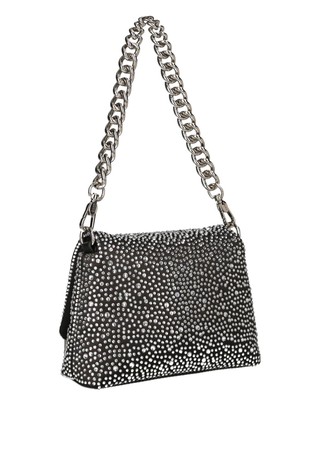 LIU JO LaPuffy shoulder bag with rhinestones Black 2