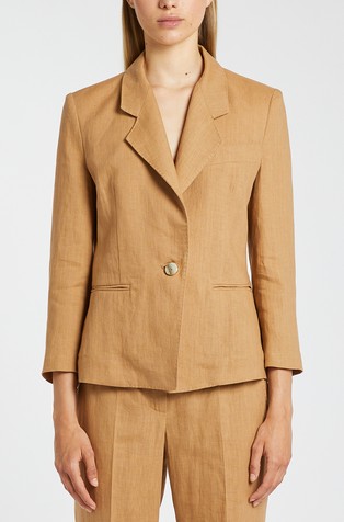 Single-breasted linen blazer