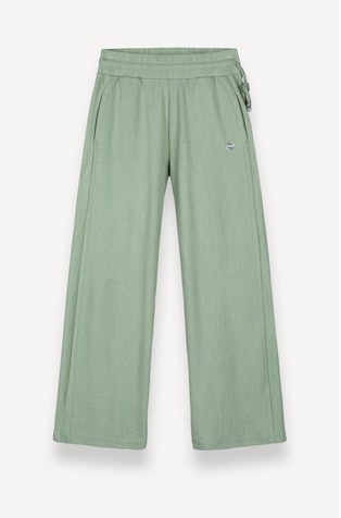 Wide leg cotton-blend joggers