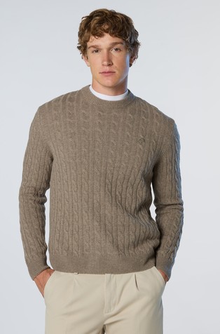 Pleten pulover iz volnene mešanice