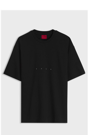 Oversize fit bombažna majica s kratkimi rokavi