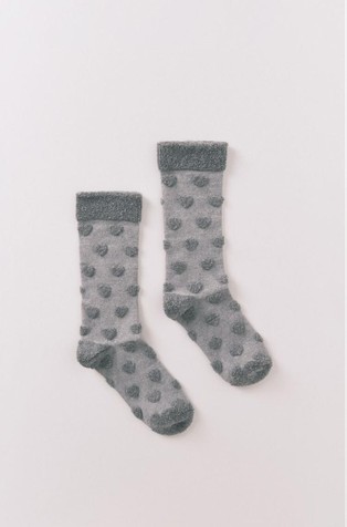 Socks with fluffy hearts