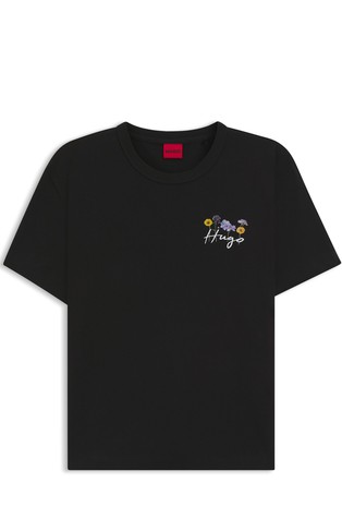 Majica iz bombažnega jerseya z logo detajlom