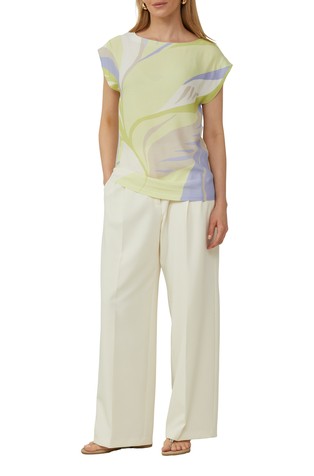 S.OLIVER Stretch cotton blouse top with a front print White 3